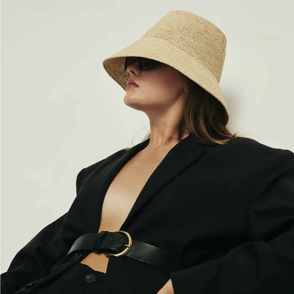 Felix Janessa Leone straw packable bucket hat